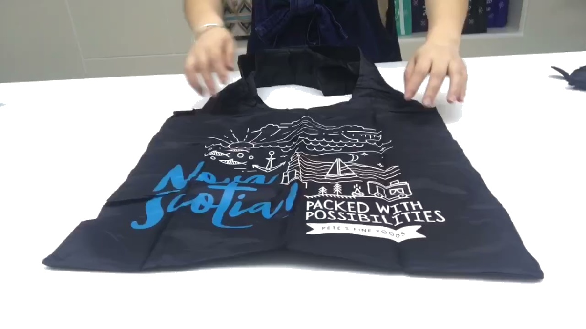 Custom Printing Logo Ripstop Machine Washable Polyester Grocery Folding Tote Bag Reusable Rpet Fo...