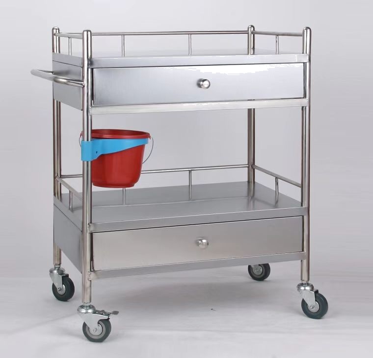 Hospital Equipment Stainless Steel Medical Treatment Cart Instrument Mayo Trolley for Patients