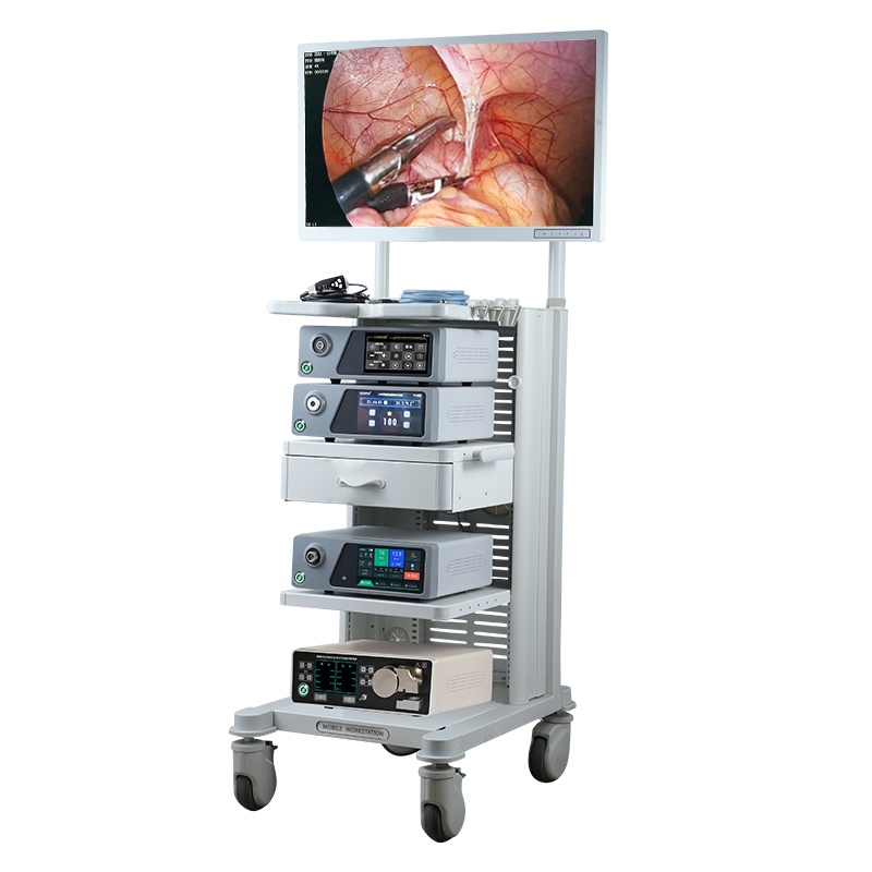 Laparoscope Tower 4 Layer Medical Cart Endoscope Trolley