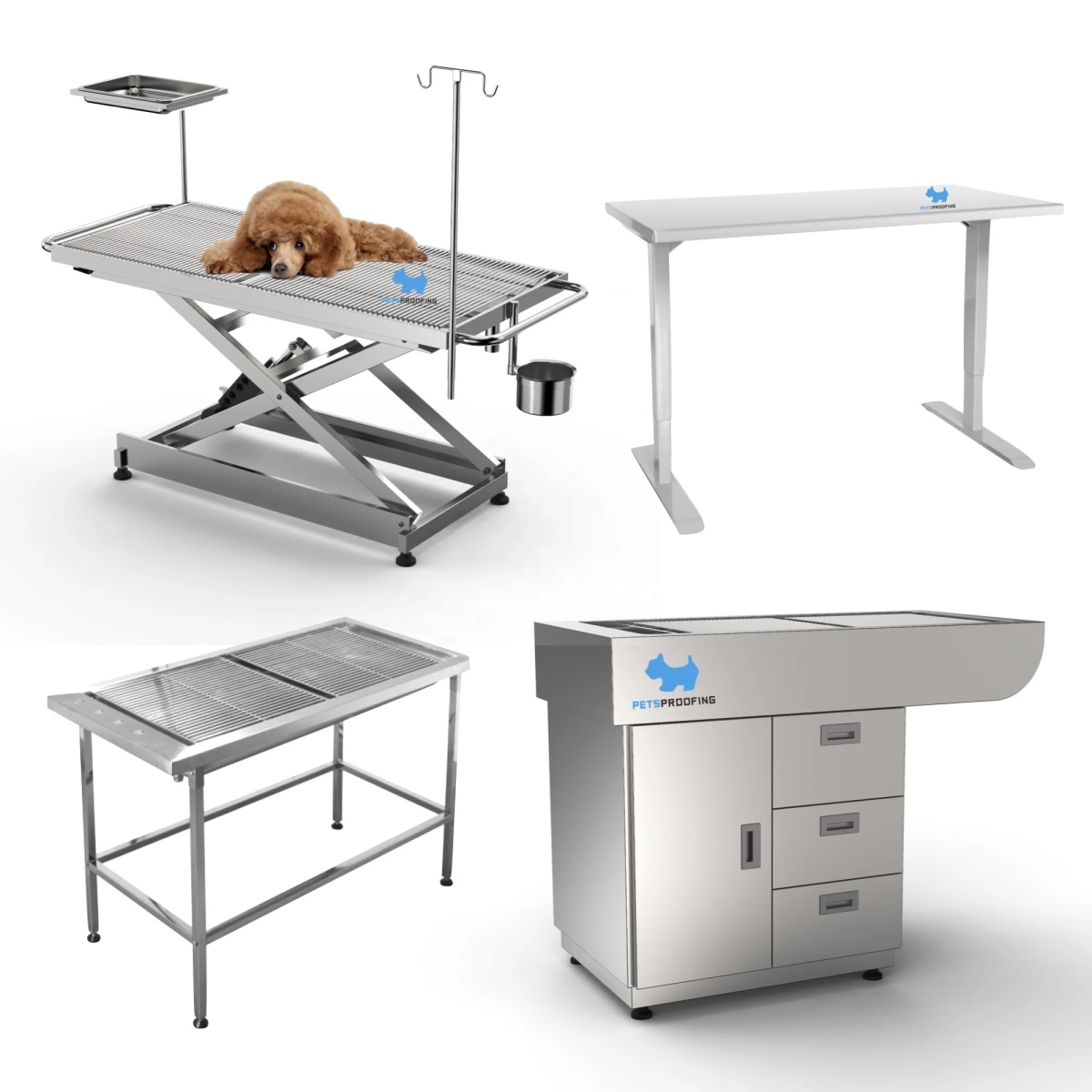 Frame Wet Pet Disposal Table for Vet Examination Pet Grooming Table with Tap Veterinary Vet Clini...