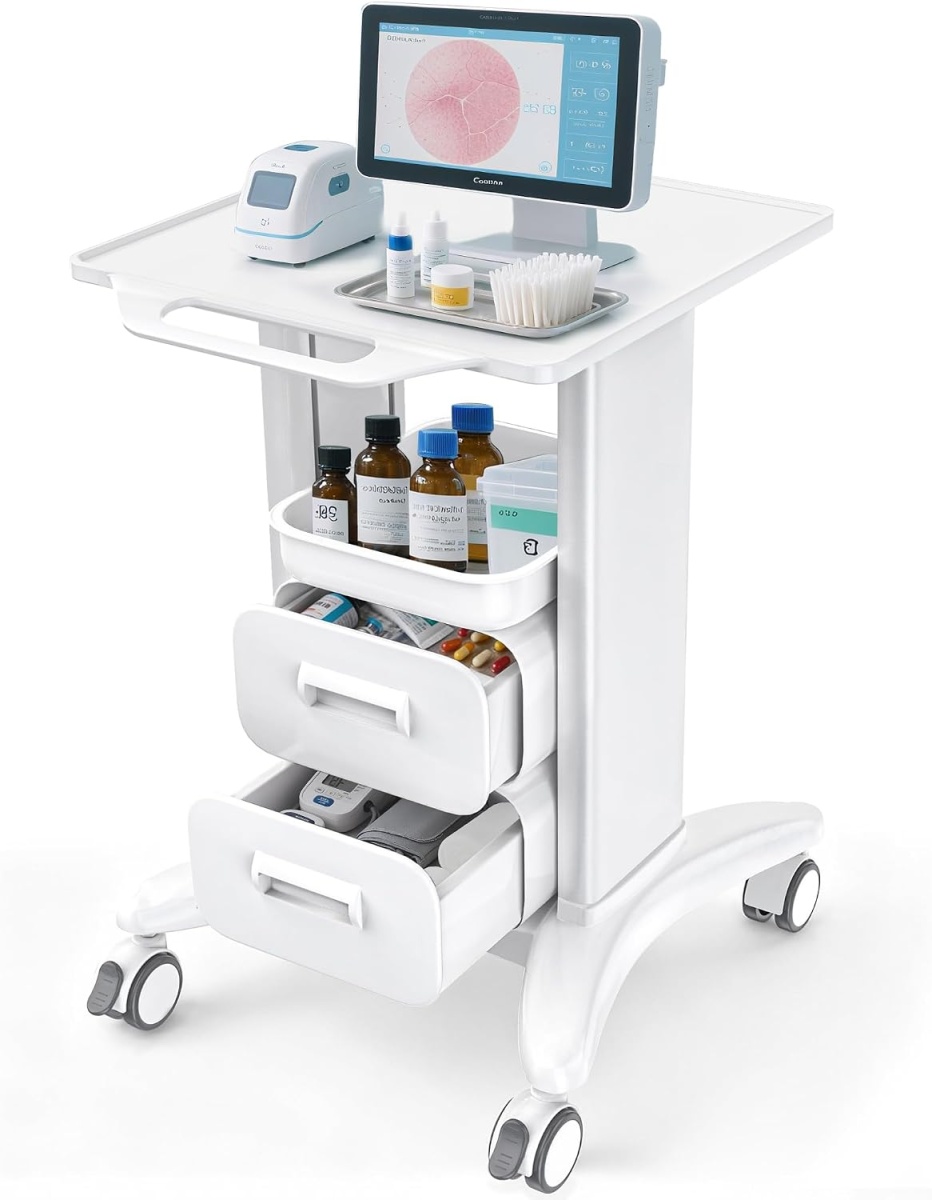 MT-MEDICAL Dental Clinic Cart Medical Trolley With Drawers Wheels Laptop Pallet and Oral Scanner ...