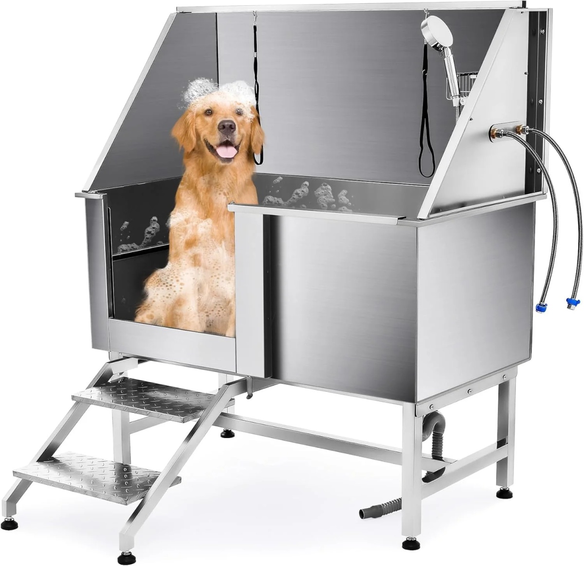 Stainless Steel Pet Bathtub Dog Washing Station Grooming Bath