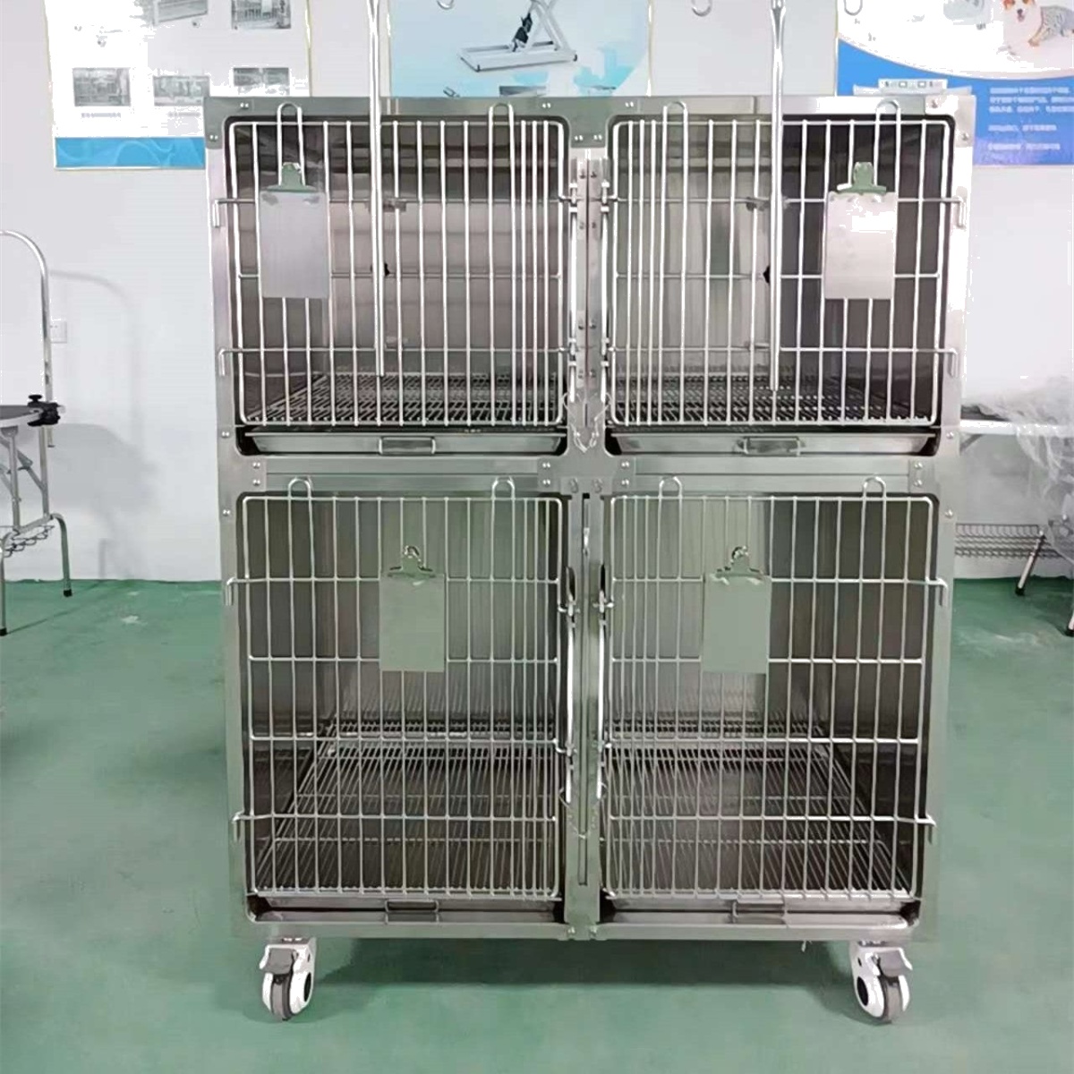 Veterinary Stainless Cage Dog Cage Banks Stainless Kennel Banks Pet Combination Veterinary Cage