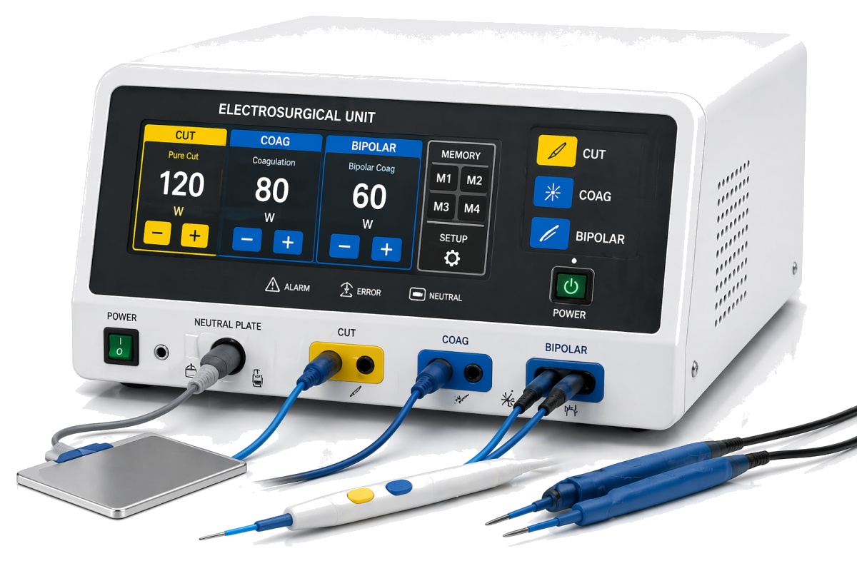 Hospital Operating Multi Functional Electrosurgical Unit 7 Modes Bipolar Monopolar for Surgical I...