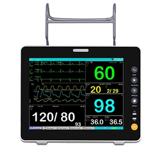 Hospital Vital Signs Monitor 12.1 Inch Touch Screen ECG NIBP SPO2 PR Resp Temperature Monitoring ...