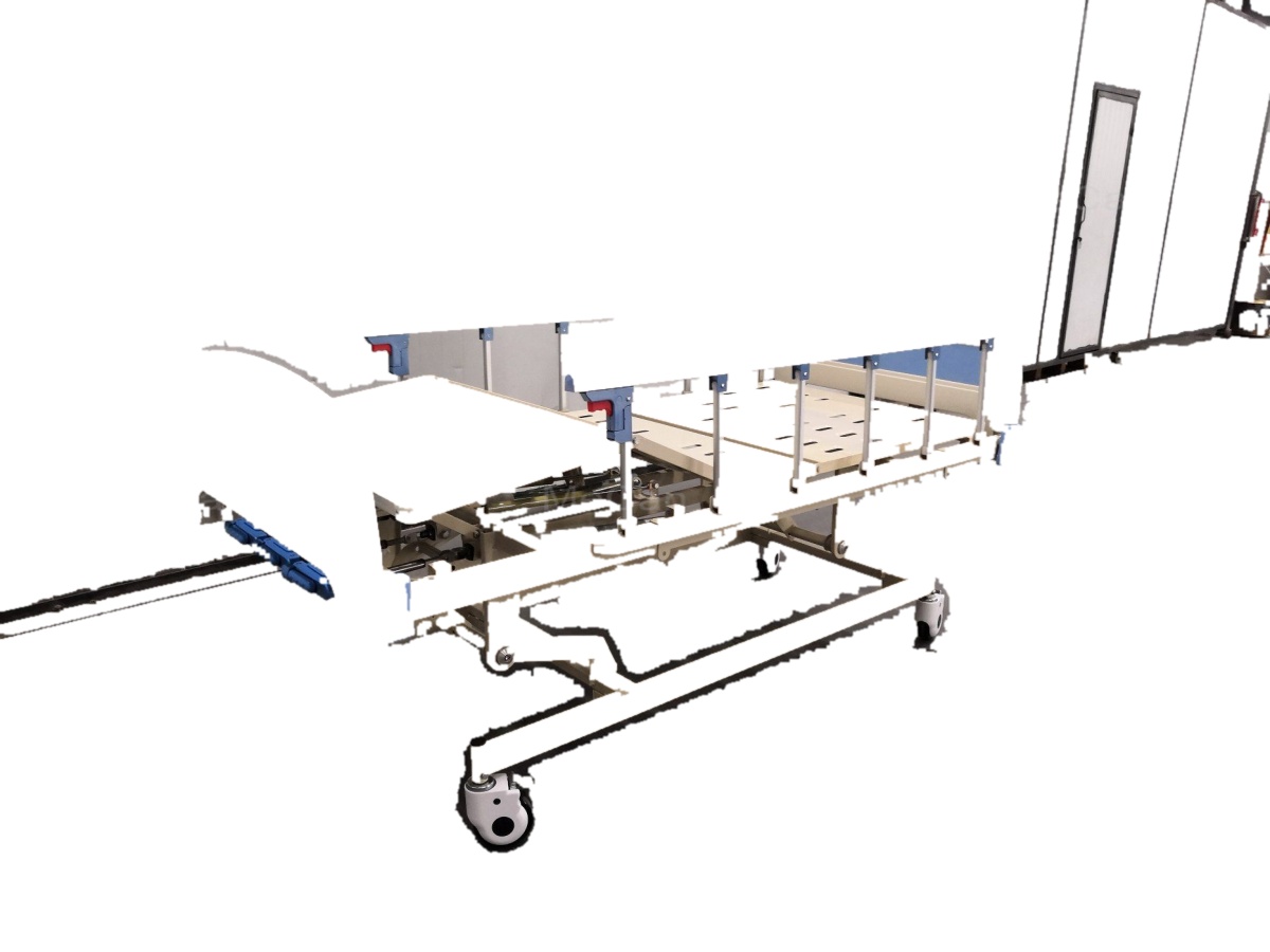 Hospital Furniture, Folding Metal 3 Crank Manual Hospital Bed, Hospital Furniture