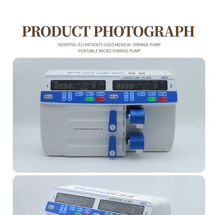 Hospital ICU Dual Channel Portable Electric Injection Syringe Infusion Pump for Ambulance