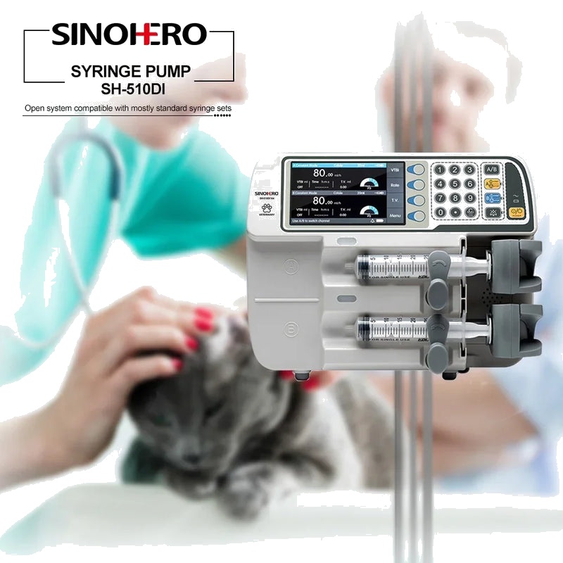 Veterinary Equipment Injection Pump Double Channel Medical Syringe Infusion Pump